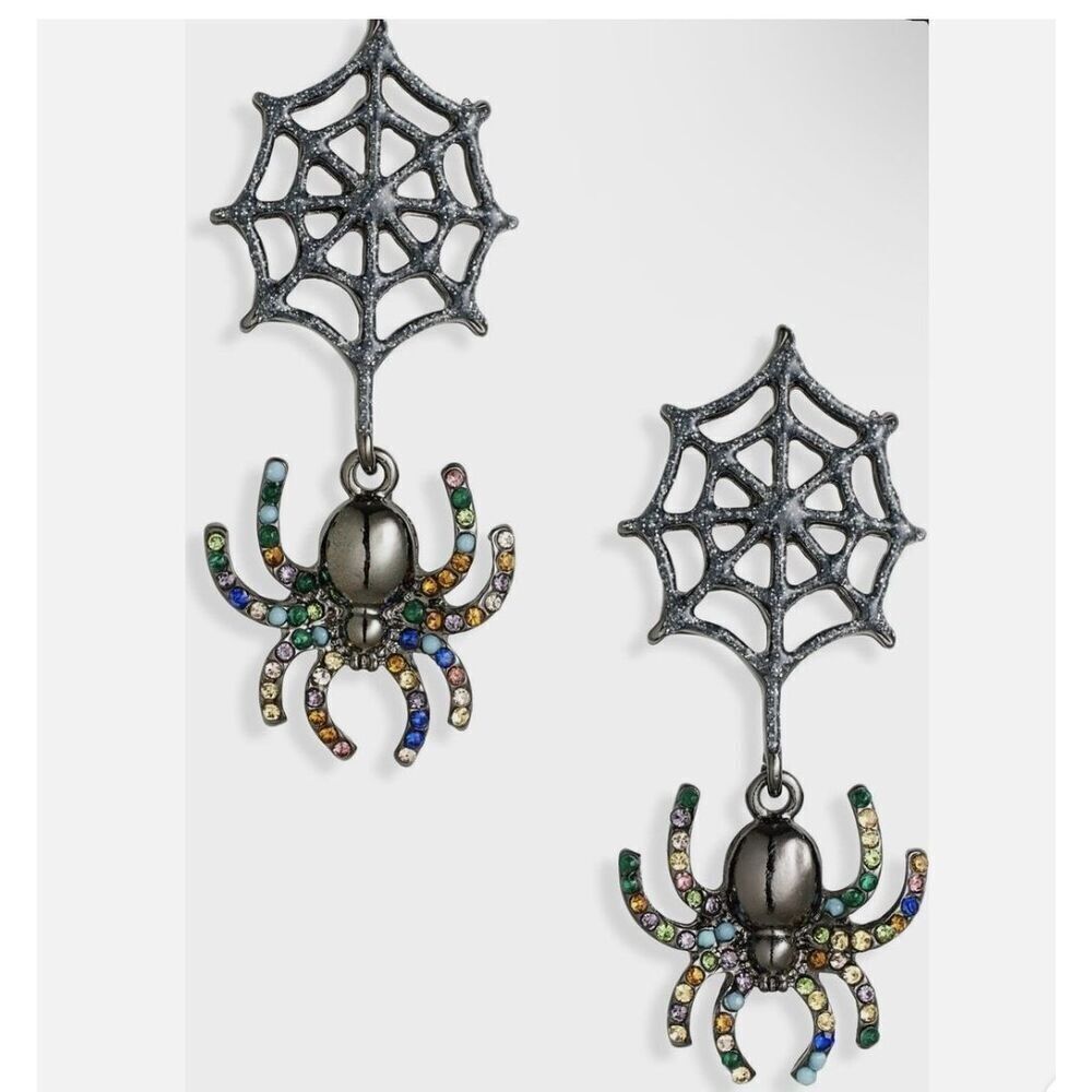 Baublebar Web and Spider Drop Earrings